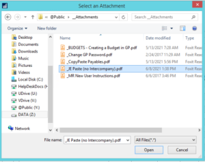 How set up Document Attachment functionality in Microsoft Dynamics GP Great Plains