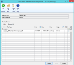 How set up Document Attachment functionality in Microsoft Dynamics GP Great Plains