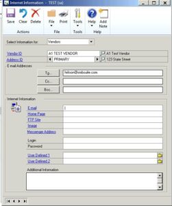 Email for Purchasing in Dynamics GP